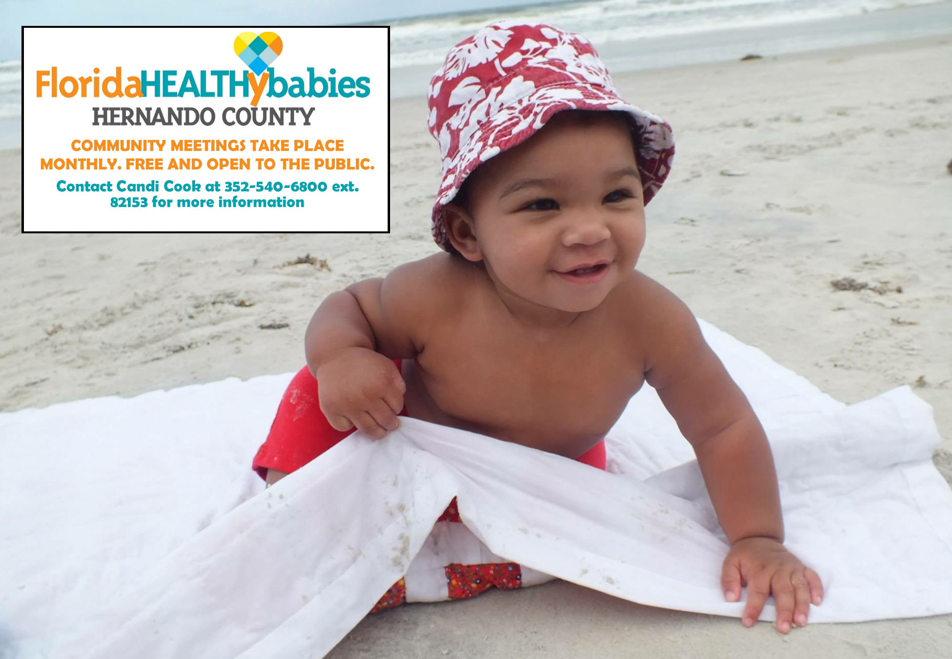 Camillus Rogers enjoys a day on the beach as a Florida Healthy Baby
